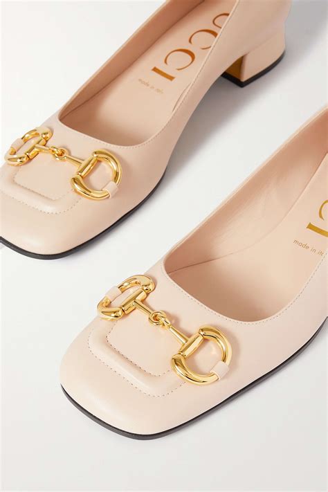 gucci baby horsebit-detailed leather pumps|Gucci pumps price.